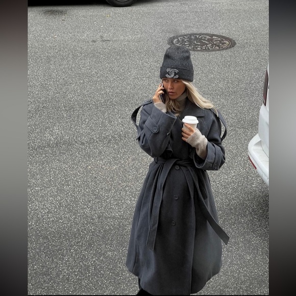 NA-KD by Josephine HJ Grey Wool Trench Coat - EU 36 - Picture 6 of 16